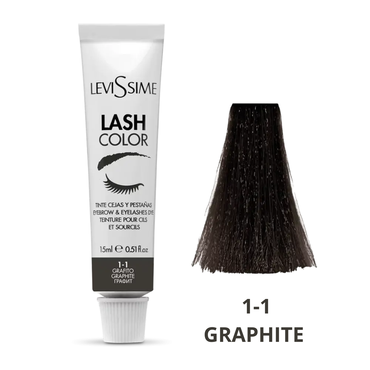 Левисим №1-1 (LeviSsime) краска для бровей и ресниц Графит Graphite 15 мл